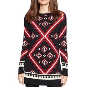 Lauren Ralph Lauren Aztec Cotton Tunic Sweater Size L